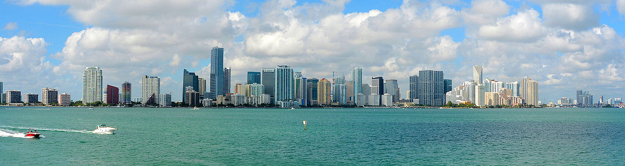 Miami has beautiful weather and skyline on the water is amazing